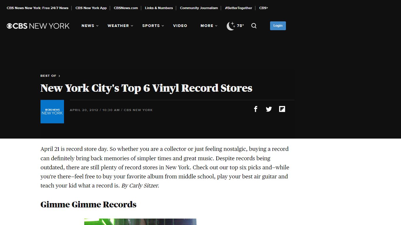 New York City's Top 6 Vinyl Record Stores - CBS News